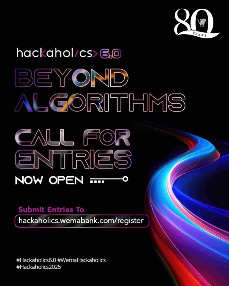 WEMA Bank Hackaholics 6.0 Hackathon for Young Nigerian Entrepreneurs |150 Million Naira in Cash Prizes