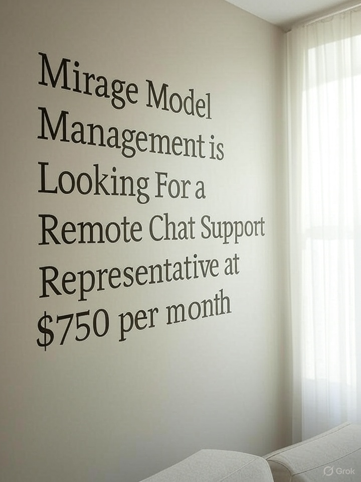 Mirage Model Management is Looking For a Remote Chat Support Representative at $750 per month